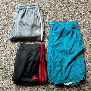 18/20 boys lot, 2 adidas pants - one lands end shorts